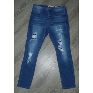 Women's IT Blue Distressed High Rise Jeans Size 16